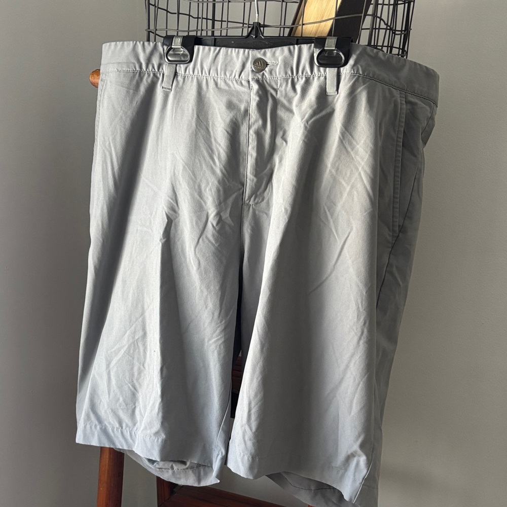 adidas Men's Light Gray Flat Front Golf Shorts